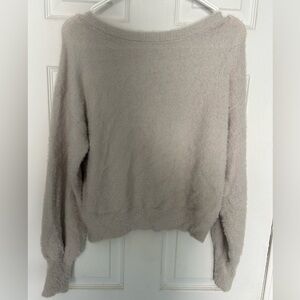 XS Express sweater, tan/gray fuzzy material nwt